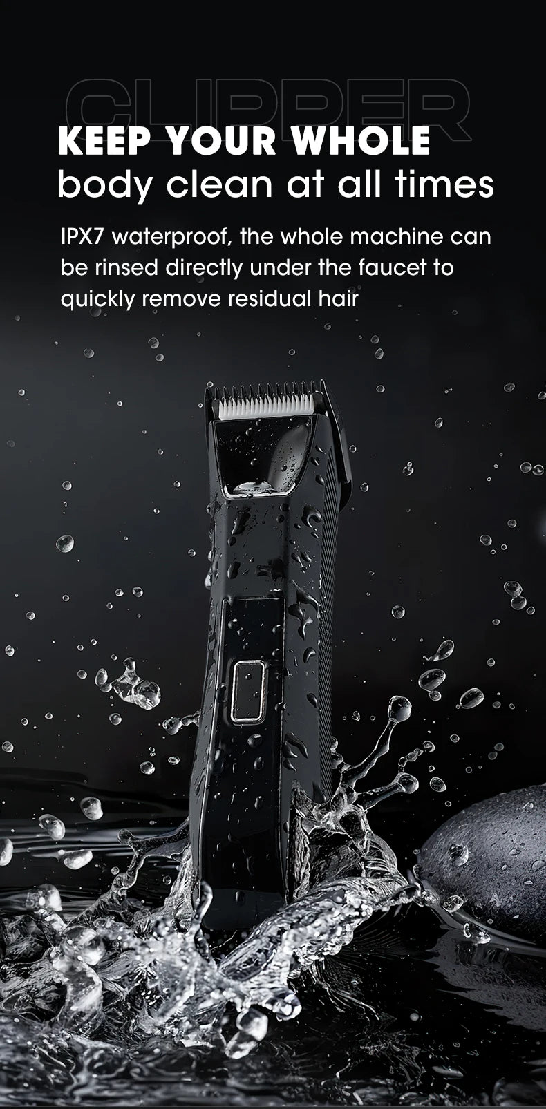 2 in 1 electric body hair trimmer Full body waterproof haircut shaving razor for men and women private pubic hair leg hair sciss