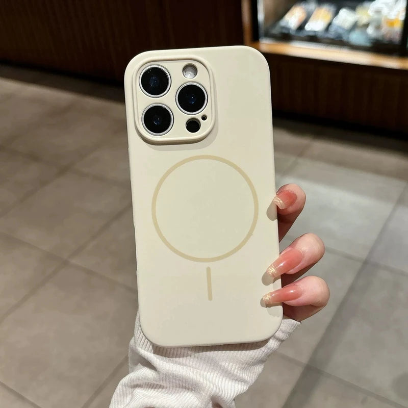 Luxury Magsafe Wireless Charging Liquid Silicone Phone Case For iPhone 11 12 13 14 15 16 17 Pro Max Plus Magnetic Bumper Cover