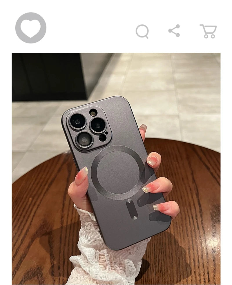 Luxury Black Magsafe Wireless Charge Case For iPhone 17 16 15 14 13 12 11 Pro Max  Soft Magnetic Cover