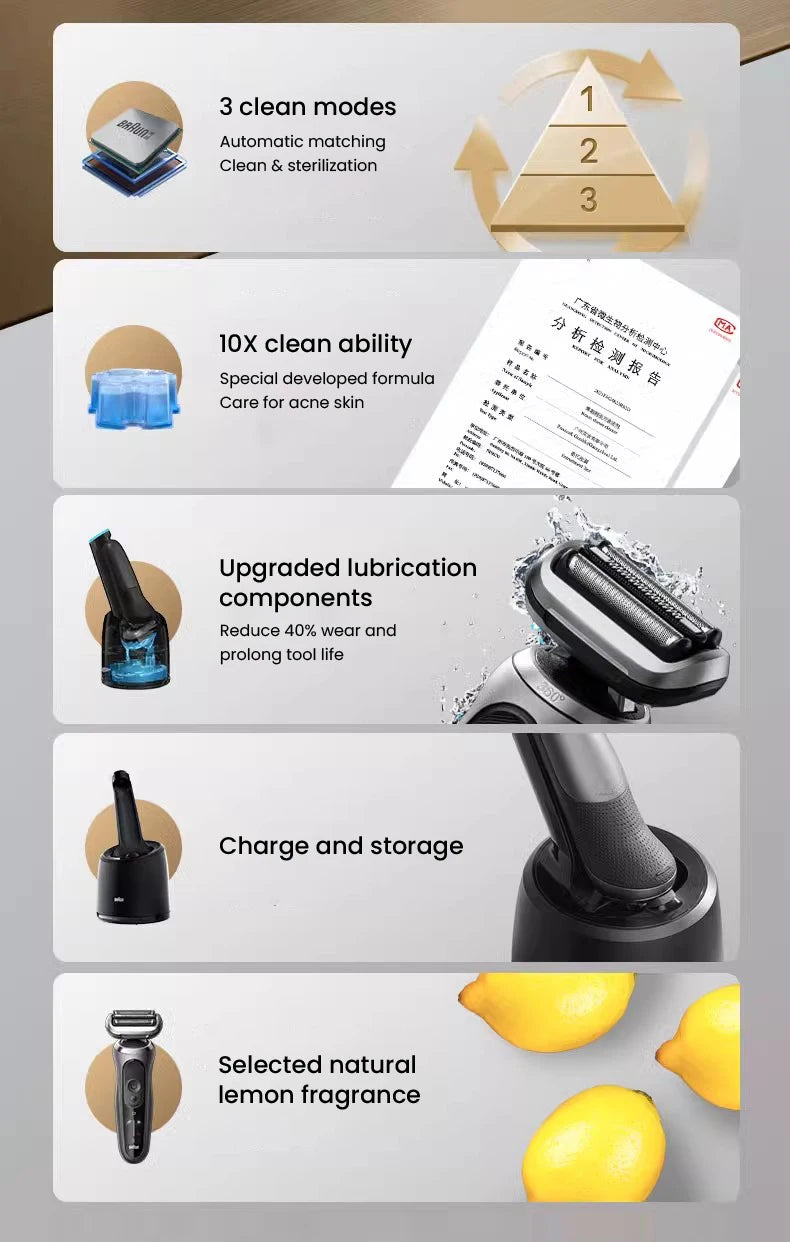 Braun Series 7 Pro Electric Razor 3 Floating Blades Rechargeable Shaver 72-G7000cc 72-G1200s with Travel Case Brush Charger