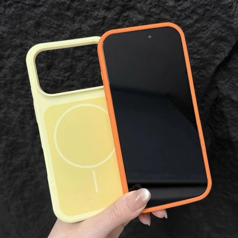 Luxury Matte Hit Color Liquid Silicone Soft Phone Case for iPhone 17 16 15 14 Pro Max For MagSafe Charging Magnetic Skin Cover