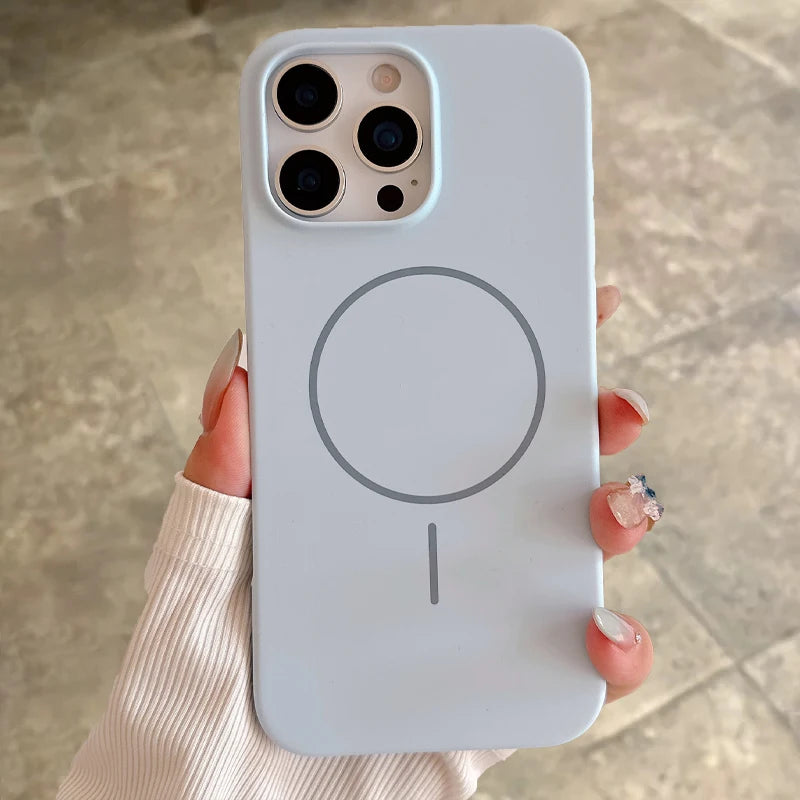 Original Silicone Matte Magnetic Case For iPhone 16 15 Plus 14 13 12 11 Pro Max For Magsafe Wireless Charging Soft Armor Cover