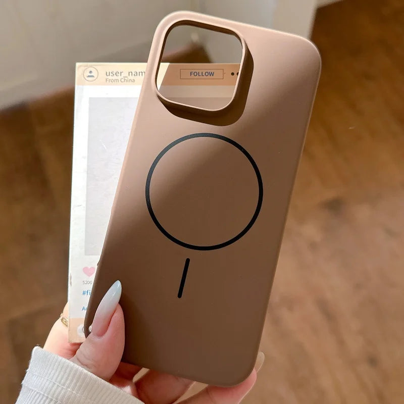 Original Silicone Matte Magnetic Case For iPhone 16 15 Plus 14 13 12 11 Pro Max For Magsafe Wireless Charging Soft Armor Cover