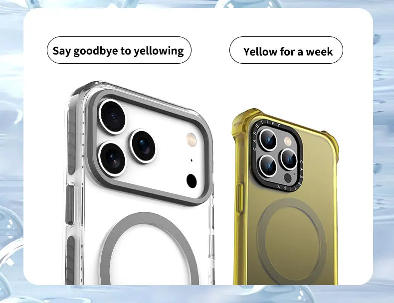 Luxury PE Striped Border Cover For Magsafe Magnetic Wireless Charge Clear Phone Case For iPhone 17 Air 16 15 14 13 12 17 Pro Max