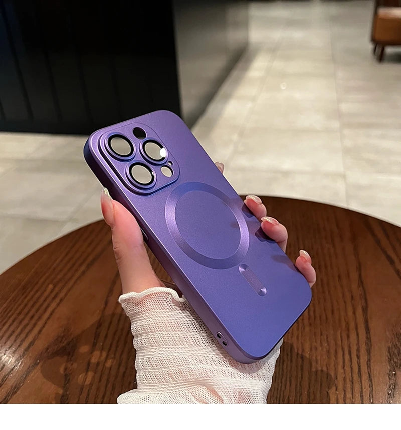 Luxury Black Magsafe Wireless Charge Case For iPhone 17 16 15 14 13 12 11 Pro Max  Soft Magnetic Cover