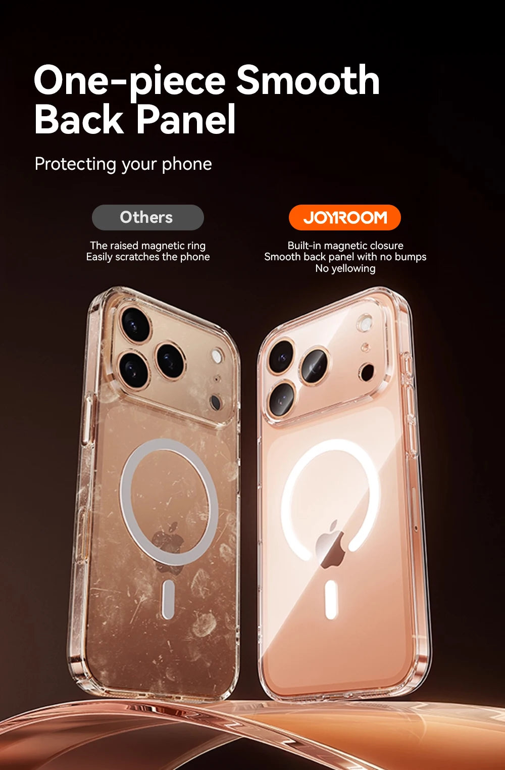 Joyroom Magnetic Case For iPhone 17 Pro Max Case Anti Yellow Transparent Cover For iPhone 17 Pro Max Wireless Charger Thin Cover