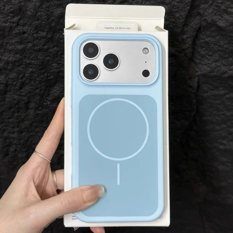 Luxury Matte Hit Color Liquid Silicone Soft Phone Case for iPhone 17 16 15 14 Pro Max For MagSafe Charging Magnetic Skin Cover