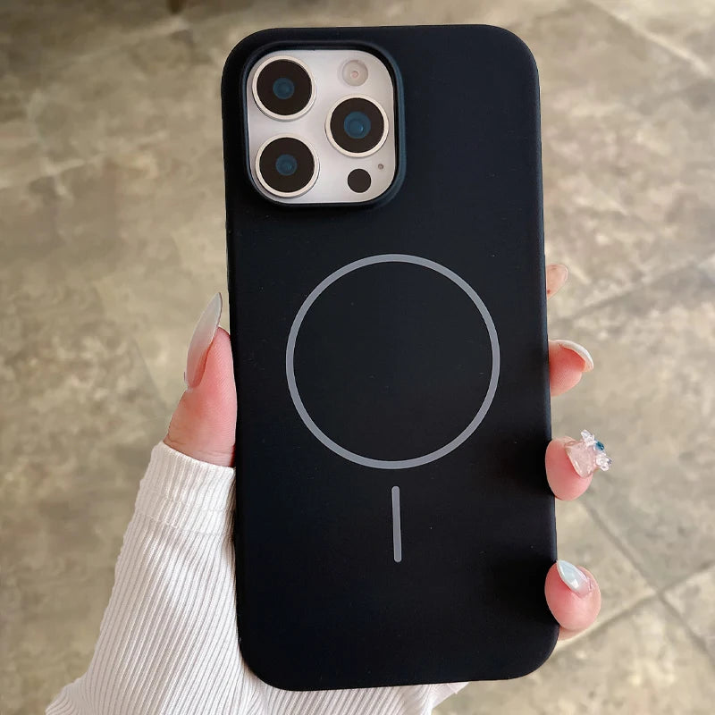 Original Silicone Matte Magnetic Case For iPhone 16 15 Plus 14 13 12 11 Pro Max For Magsafe Wireless Charging Soft Armor Cover