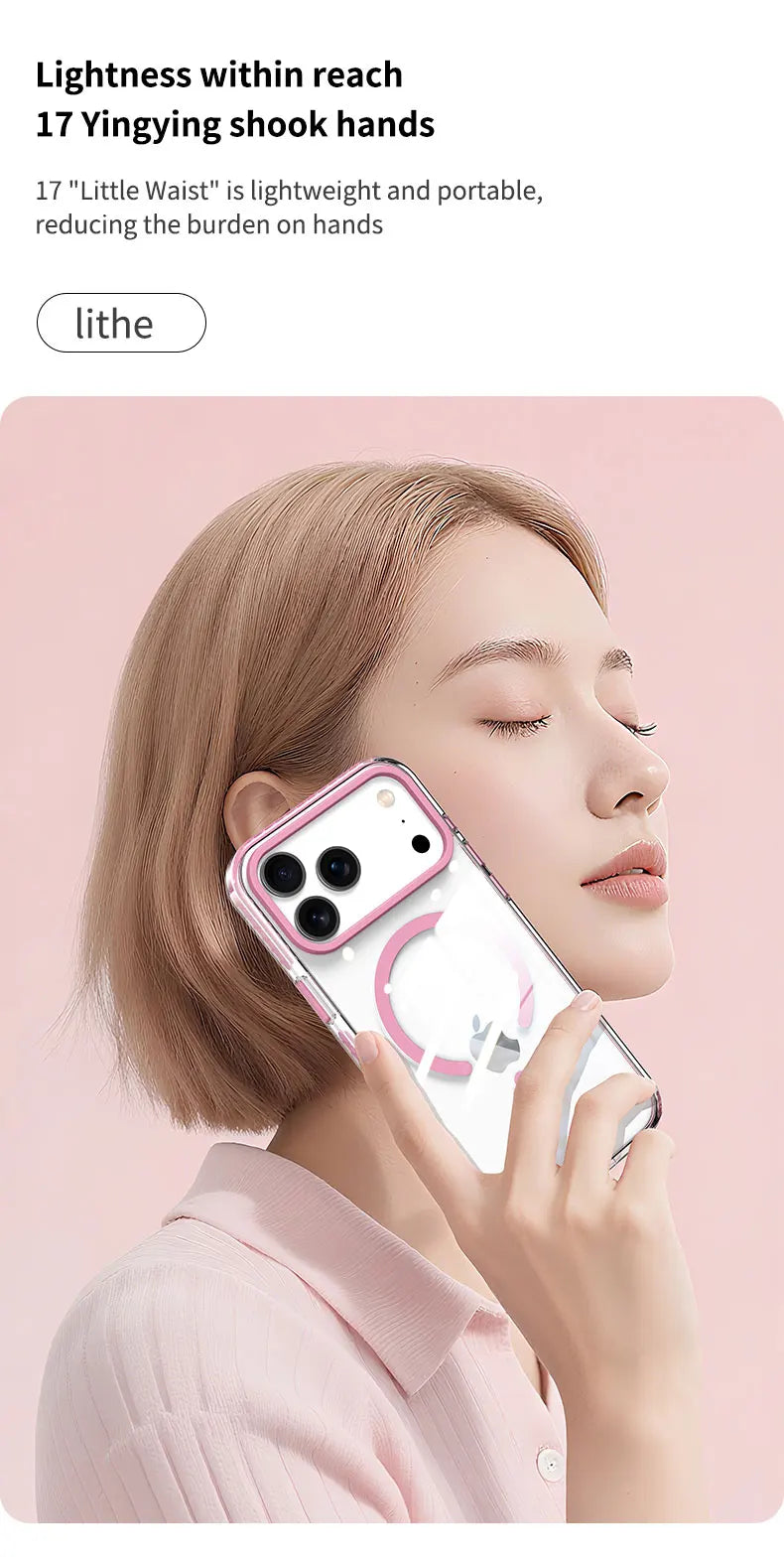 Luxury PE Striped Border Cover For Magsafe Magnetic Wireless Charge Clear Phone Case For iPhone 17 Air 16 15 14 13 12 17 Pro Max