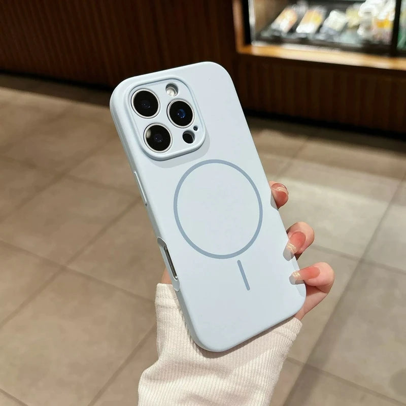 Luxury Magsafe Wireless Charging Liquid Silicone Phone Case For iPhone 11 12 13 14 15 16 17 Pro Max Plus Magnetic Bumper Cover