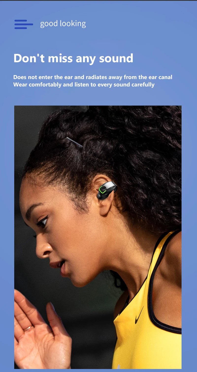 Gd28 Bluetooth Earphones Bluetooth 5.3 Clip On Ear Non In Ear Single Ear Design Business Sports Fitness Running Ear Clip On
