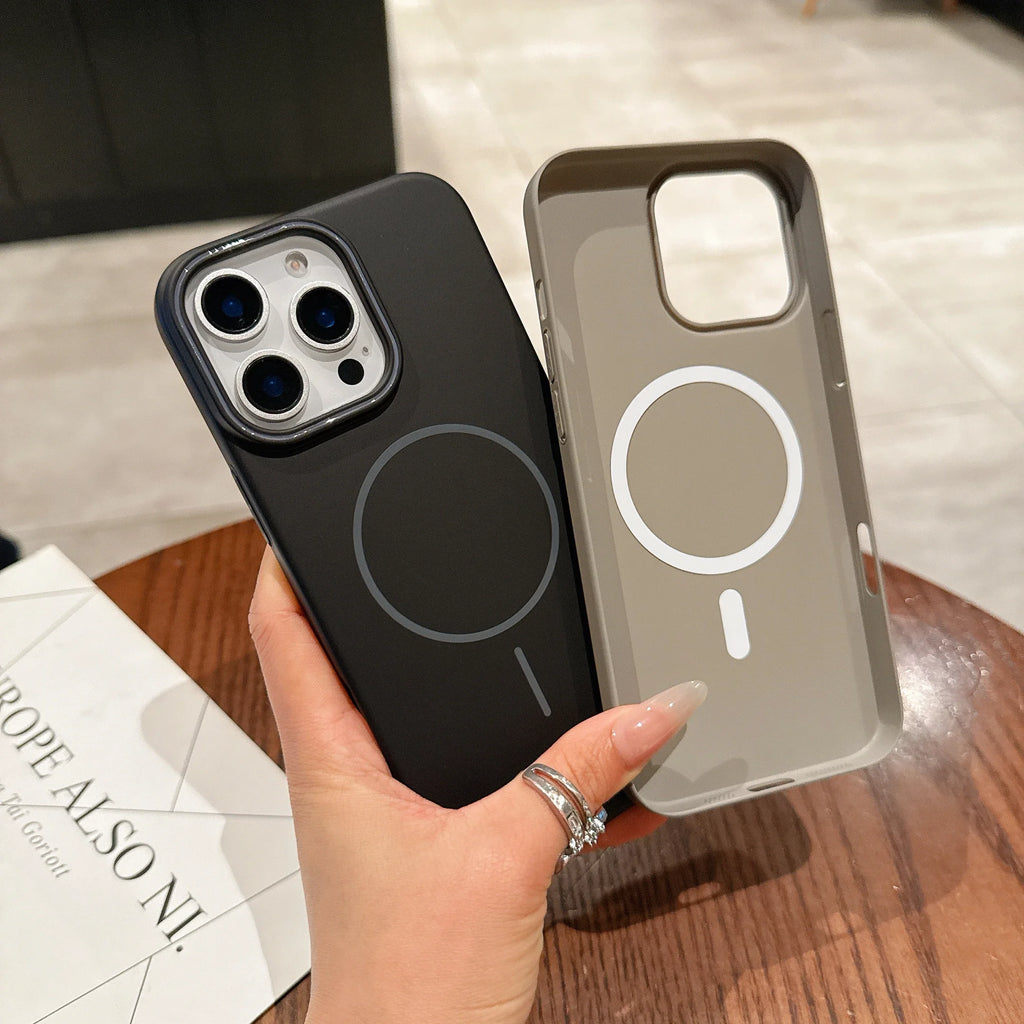 Ultra Thin PC Magnetic Phone Case For iPhone 17 16 15 14 13 12 Mini 11 Pro XR XS Max Plus Protection Magsafe Shockproof Cover