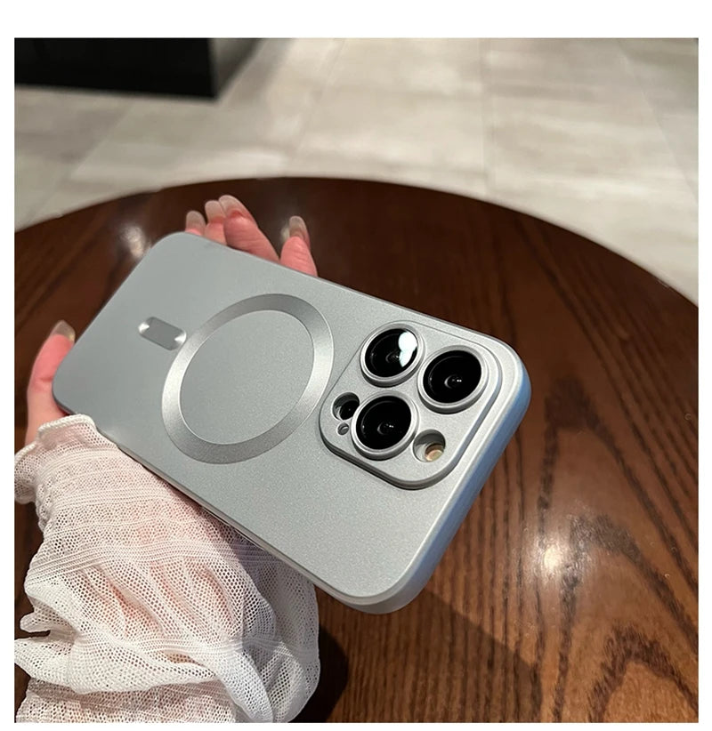 Luxury Black Magsafe Wireless Charge Case For iPhone 17 16 15 14 13 12 11 Pro Max  Soft Magnetic Cover