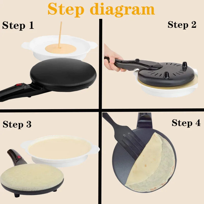 Cake Maker Machine Electric Crepe Maker Breakfast Pizza Baker Pancake Baking Pan Non-Stick Pan Chinese Spring Roll Cooking Pan