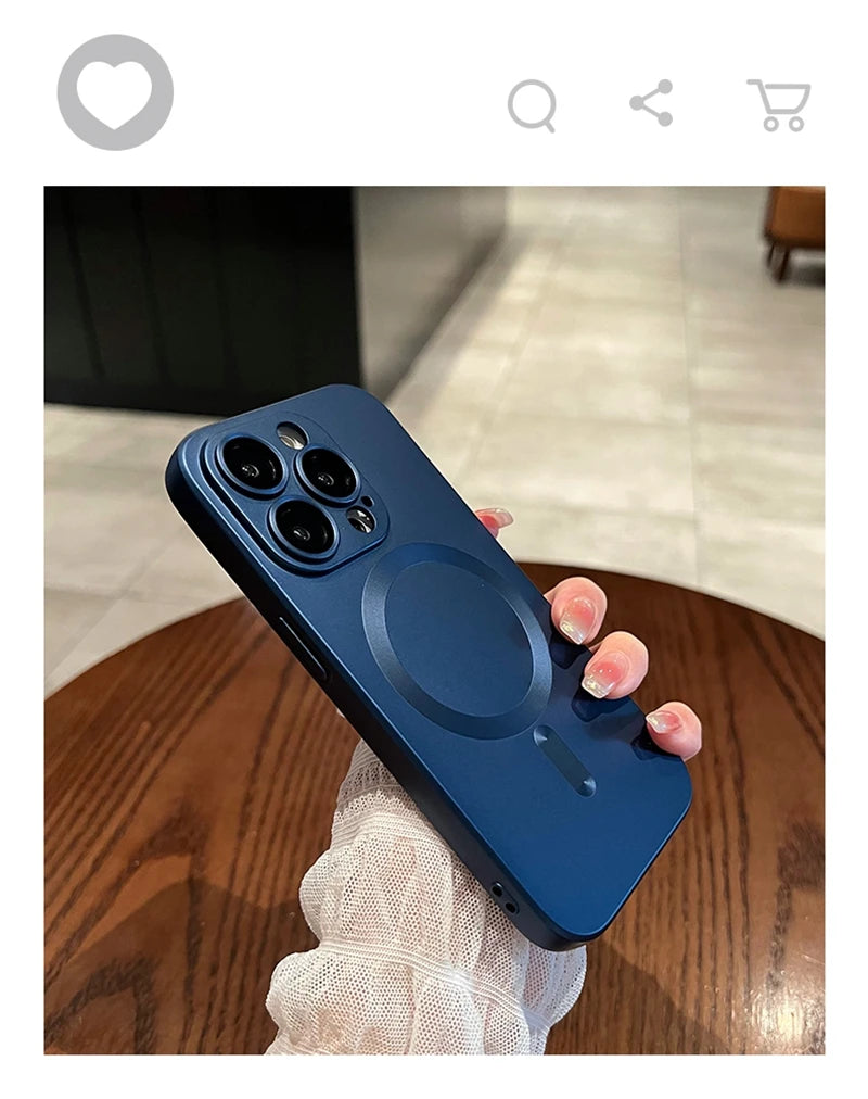 Luxury Black Magsafe Wireless Charge Case For iPhone 17 16 15 14 13 12 11 Pro Max  Soft Magnetic Cover