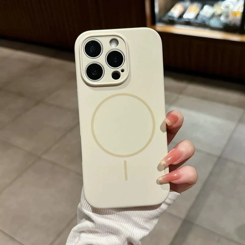 Luxury Magsafe Wireless Charging Liquid Silicone Phone Case For iPhone 11 12 13 14 15 16 17 Pro Max Plus Magnetic Bumper Cover