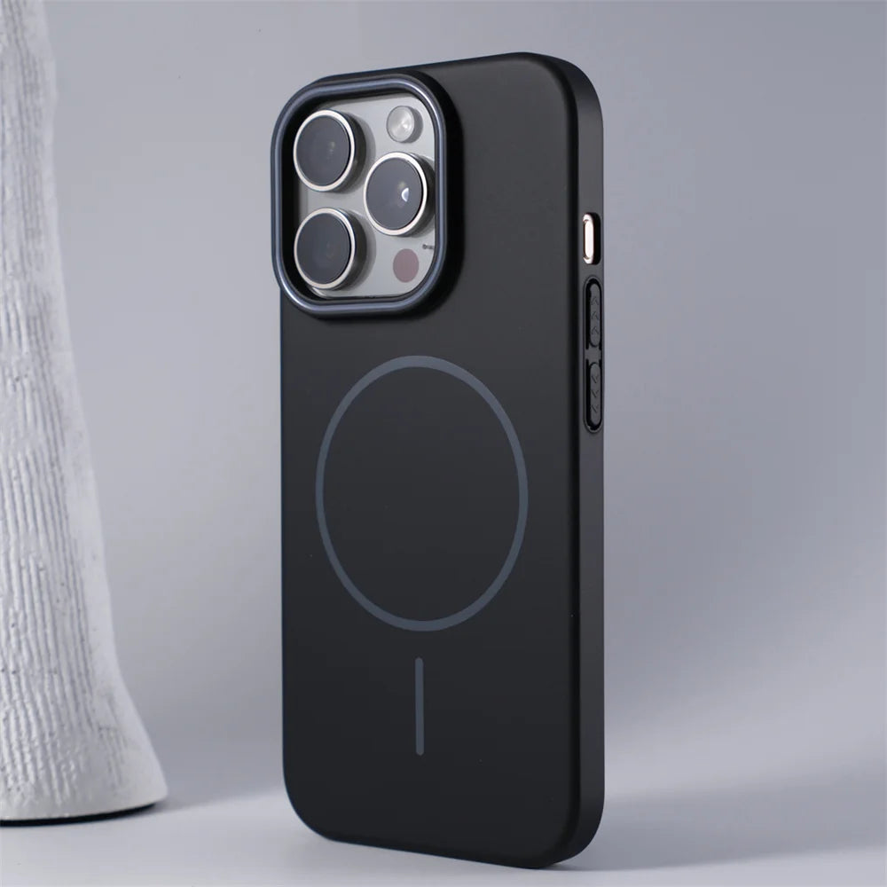 Luxury Original Hard PC For Magsafe Case for iPhone 16 15 14 Pro Max 13 12 Mini 11 Pro Plus Shockproof Matte Thin Magnetic Cover