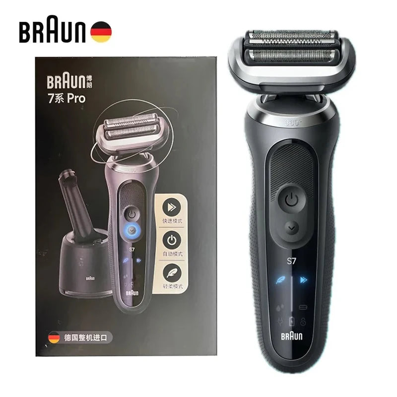 Braun Series 7 Pro Electric Razor 3 Floating Blades Rechargeable Shaver 72-G7000cc 72-G1200s with Travel Case Brush Charger
