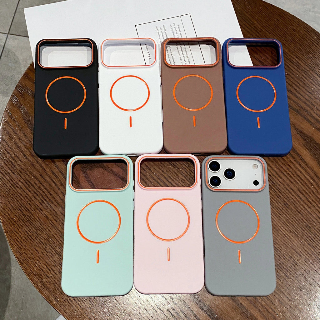 Luxury Magnetic Matte Soft Phone Case For iPhone 17 Pro Max Air 16 E 15 14 13 12 11 shockproof magsafe Wireless Charging Cover