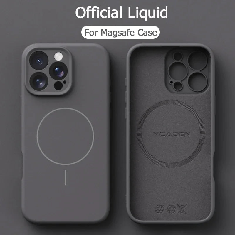 Original Liquid Soft Silicone For Magsafe Wireless Charge Magnetic Case For iPhone 16 Plus 15 14 13 12 Pro Max 11 Cover