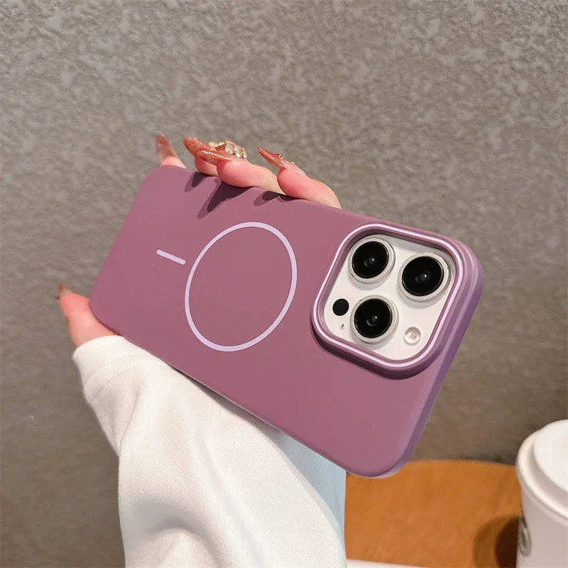 Luxury Original Hard PC Magsafe Case for iPhone 16E SE4 16 15 14 Plus 13 12 Mini 11 Pro Max Shockproof Matte Thin Magnetic Cover