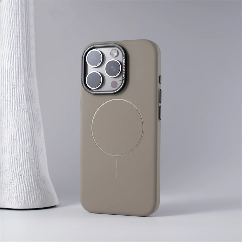 Luxury Simple Solid Color Matte Hard PC Magnetic Case for iPhone 16 Pro Max 15 14 13 12 For MagSafe Wireless Charging Slim Cover