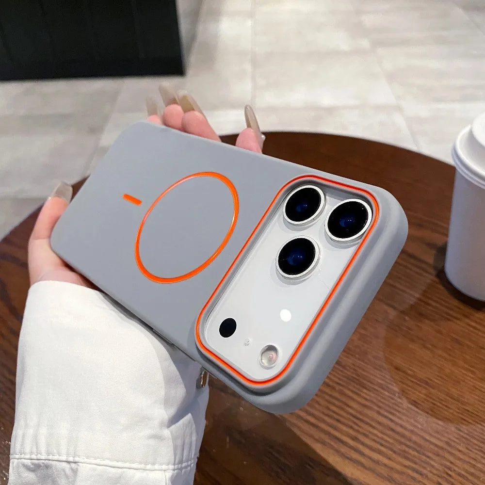 Luxury Magnetic Matte Soft Phone Case For iPhone 17 Pro Max Air 16 E 15 14 13 12 11 shockproof magsafe Wireless Charging Cover