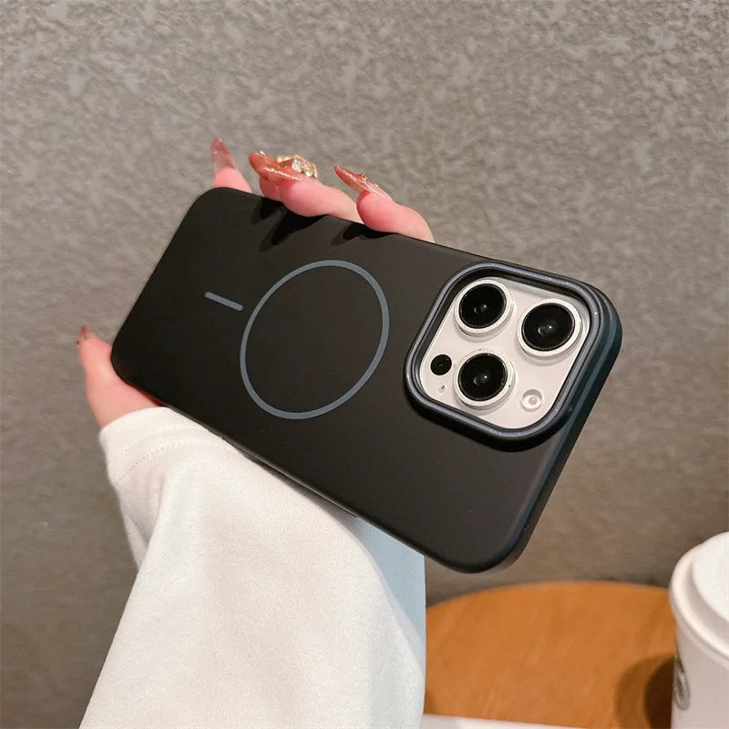 Luxury Original Hard PC Magsafe Case for iPhone 16E SE4 16 15 14 Plus 13 12 Mini 11 Pro Max Shockproof Matte Thin Magnetic Cover