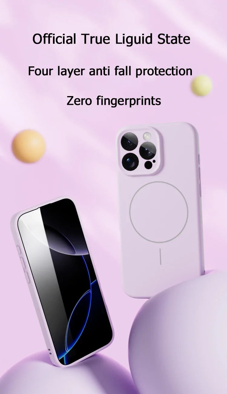 Original Liquid Soft Silicone For Magsafe Wireless Charge Magnetic Case For iPhone 16 Plus 15 14 13 12 Pro Max 11 Cover