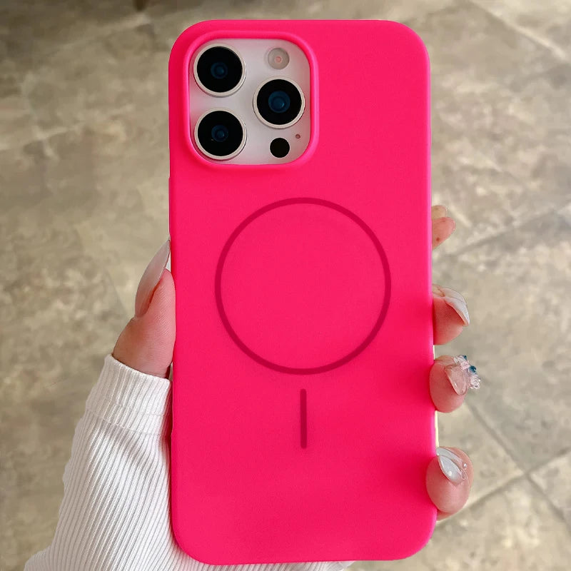 Original Silicone Matte Magnetic Case For iPhone 16 15 Plus 14 13 12 11 Pro Max For Magsafe Wireless Charging Soft Armor Cover