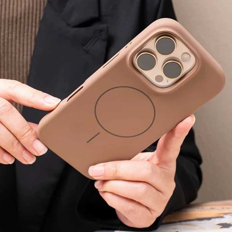 Original Silicone Matte Magnetic Case For iPhone 16 15 Plus 14 13 12 11 Pro Max For Magsafe Wireless Charging Soft Armor Cover