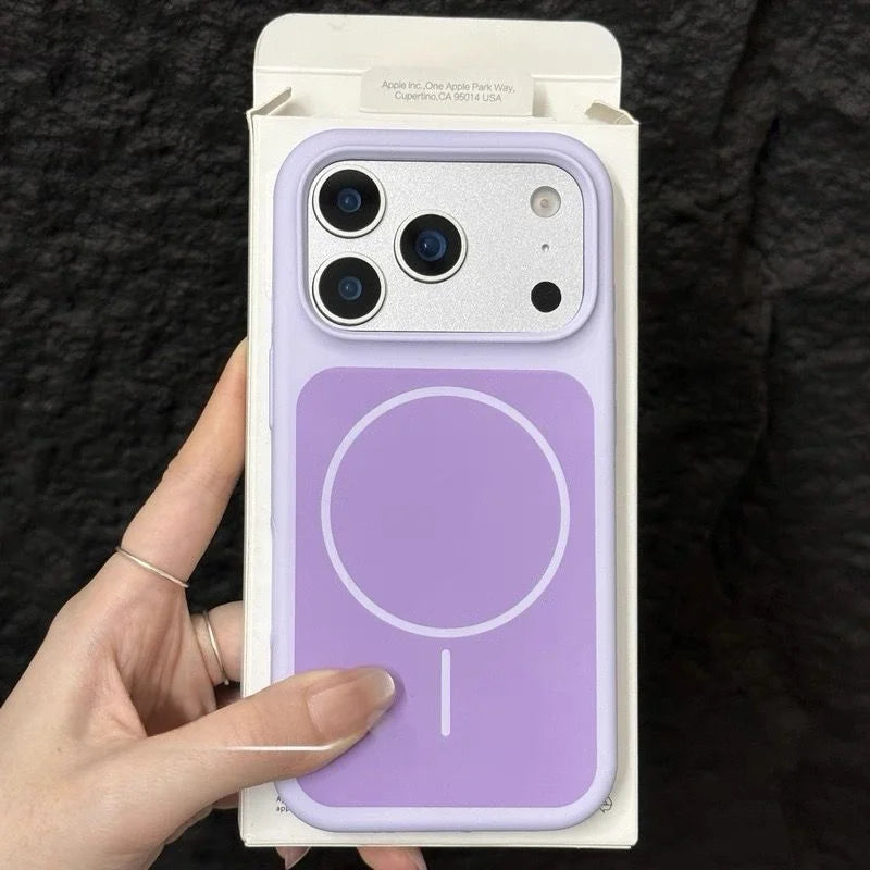 Luxury Matte Hit Color Liquid Silicone Soft Phone Case for iPhone 17 16 15 14 Pro Max For MagSafe Charging Magnetic Skin Cover