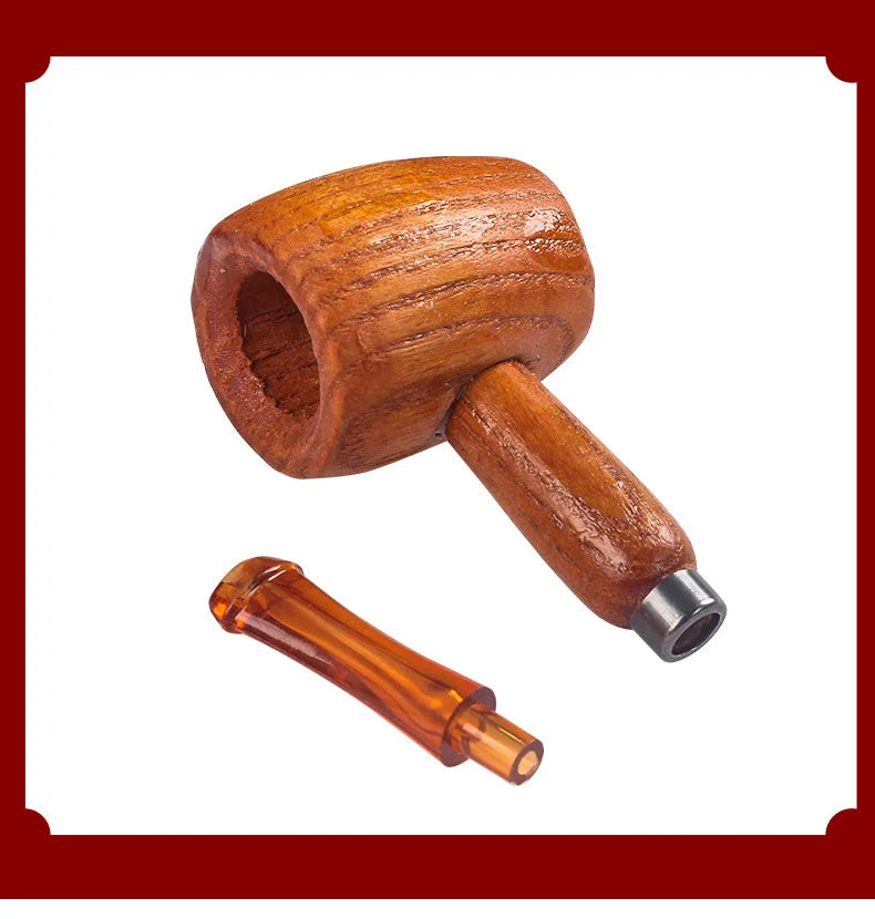 Wood Tobacco Somking Pipe Portable Straight Bent Small Somking Tobacco Pipe Men's Wooden Pipe Smoker Gift