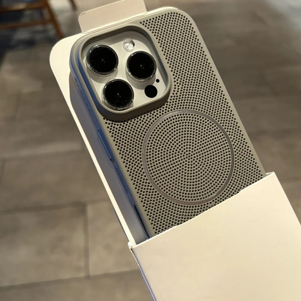 New Heat Dissipation Mesh For Magsafe Magnetic Phone Case For iPhone 17 Air 16 15 14 Plus 13 12 11 Pro Max Wireless Charge Cover