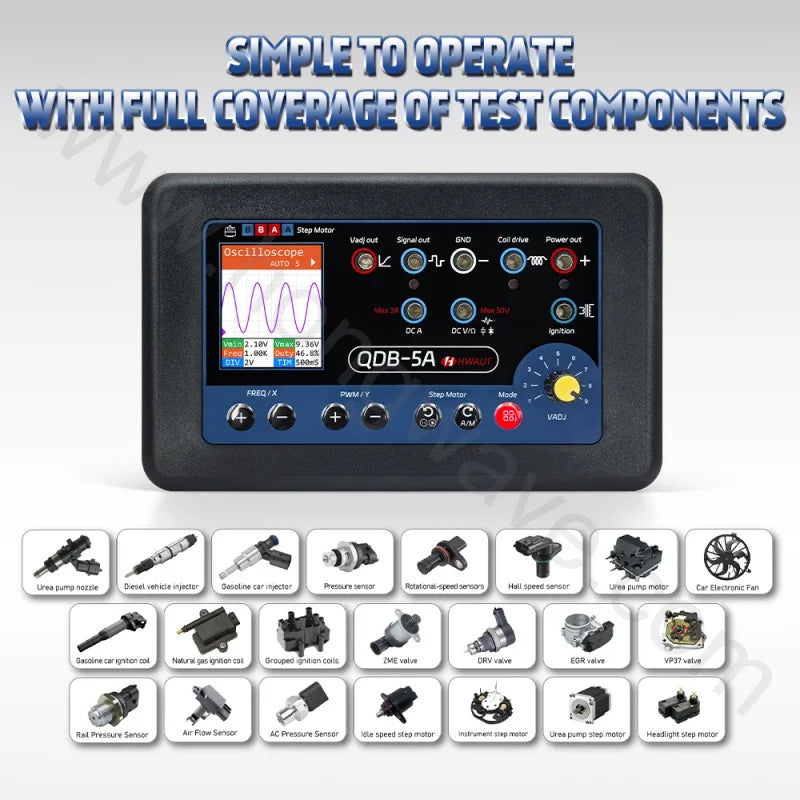 QDB 3A 4A QDB-5A Automotive Actuator Tester Oscilloscope Multimeter PWM Signal Generator Stepper Motor Driver Ignition Coil Tool
