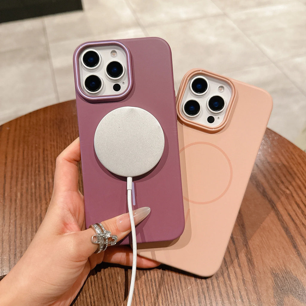 Ultra Thin PC Magnetic Phone Case For iPhone 17 16 15 14 13 12 Mini 11 Pro XR XS Max Plus Protection Magsafe Shockproof Cover