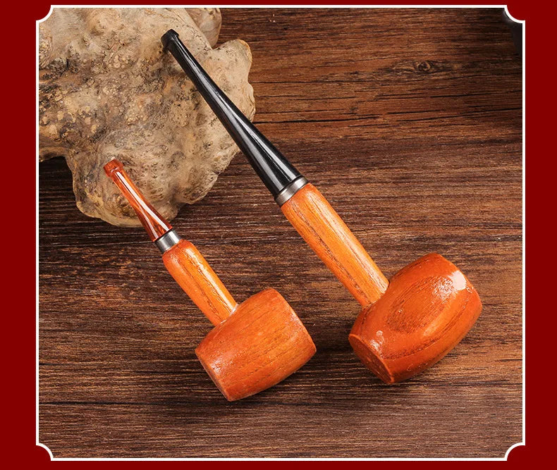 Wood Tobacco Somking Pipe Portable Straight Bent Small Somking Tobacco Pipe Men's Wooden Pipe Smoker Gift