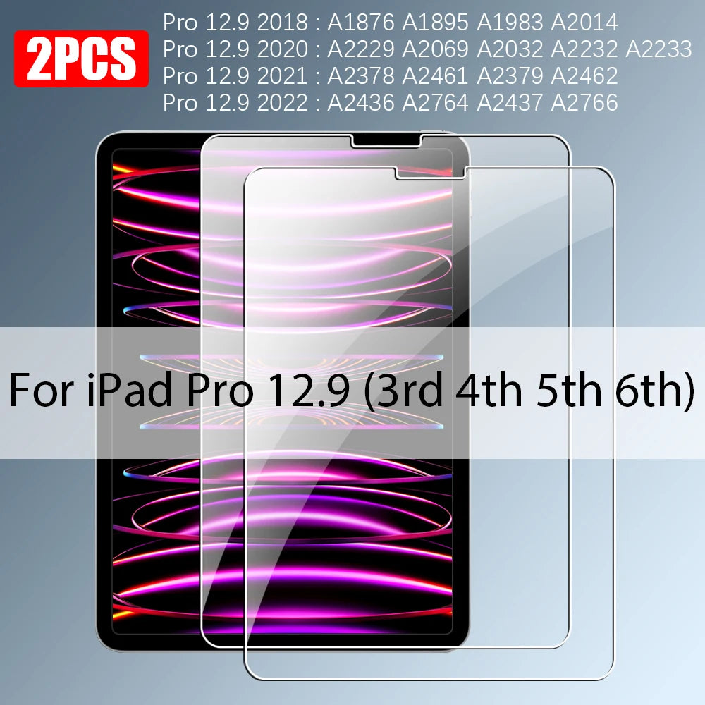 Tempered Glass For Ipad Pro 13 12.9 2024 Air 11 5 4 3 2 1 M4 M2 Screen Protector For 10 9 9th 10th Generacion Mini 7 6 10.2 Film