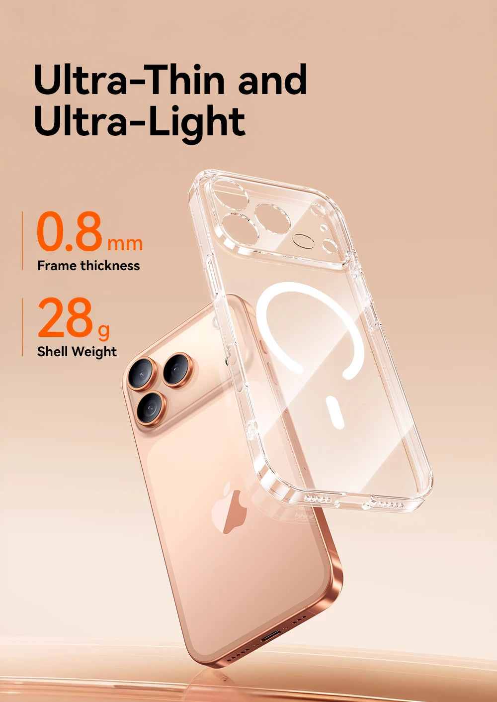 Joyroom Magnetic Case For iPhone 17 Pro Max Case Anti Yellow Transparent Cover For iPhone 17 Pro Max Wireless Charger Thin Cover