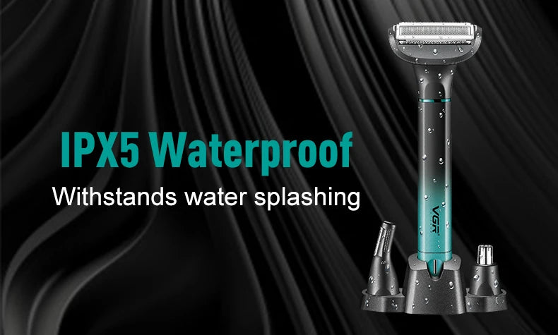 VGR 625 3in-1 Men's Personal Hair Trimming Set Rechargeable Professional Foil Shaver Portable Nose Hair Ear Hair Eyebrow Trimmer