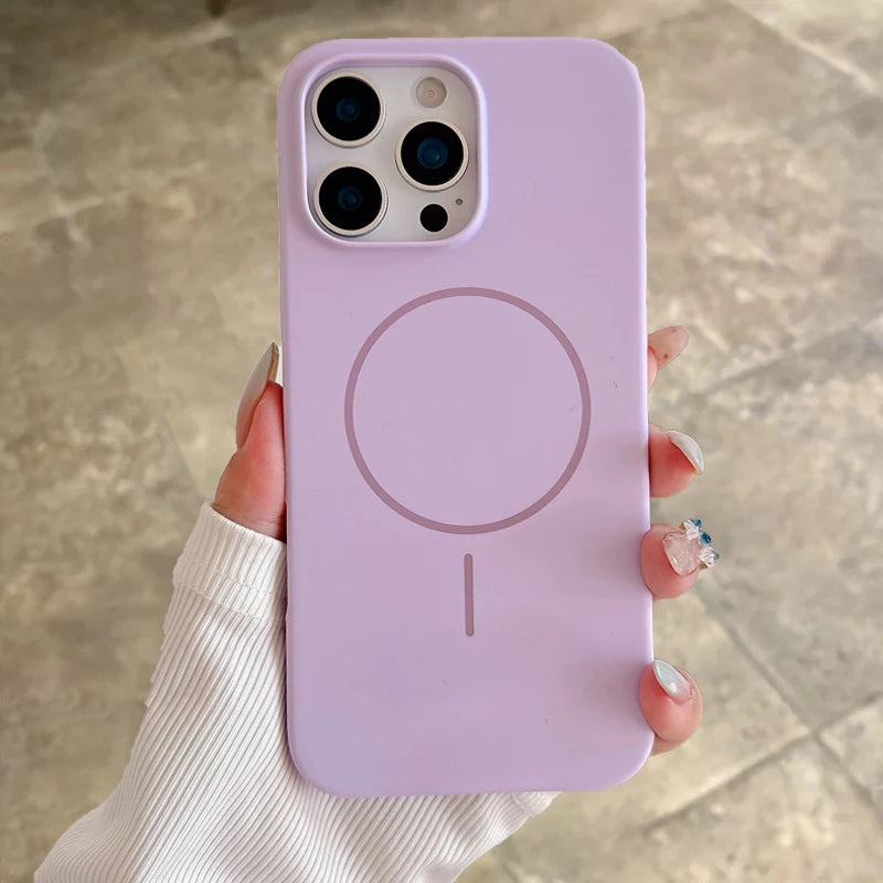 Original Silicone Matte Magnetic Case For iPhone 16 15 Plus 14 13 12 11 Pro Max For Magsafe Wireless Charging Soft Armor Cover