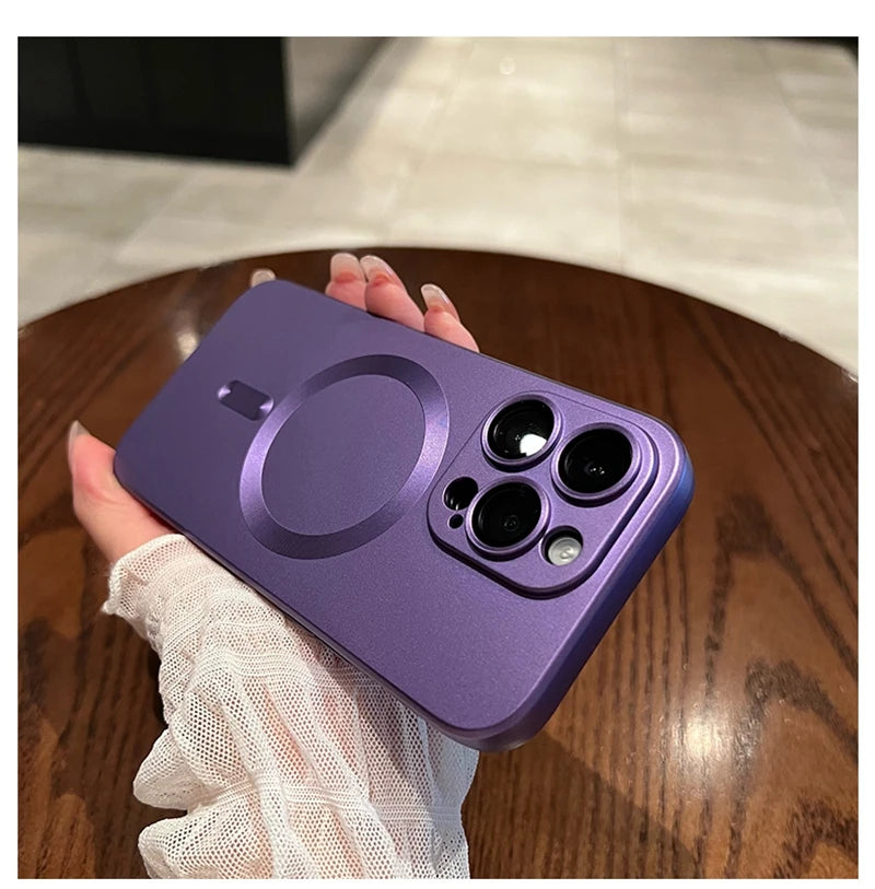 Luxury Black Magsafe Wireless Charge Case For iPhone 17 16 15 14 13 12 11 Pro Max  Soft Magnetic Cover