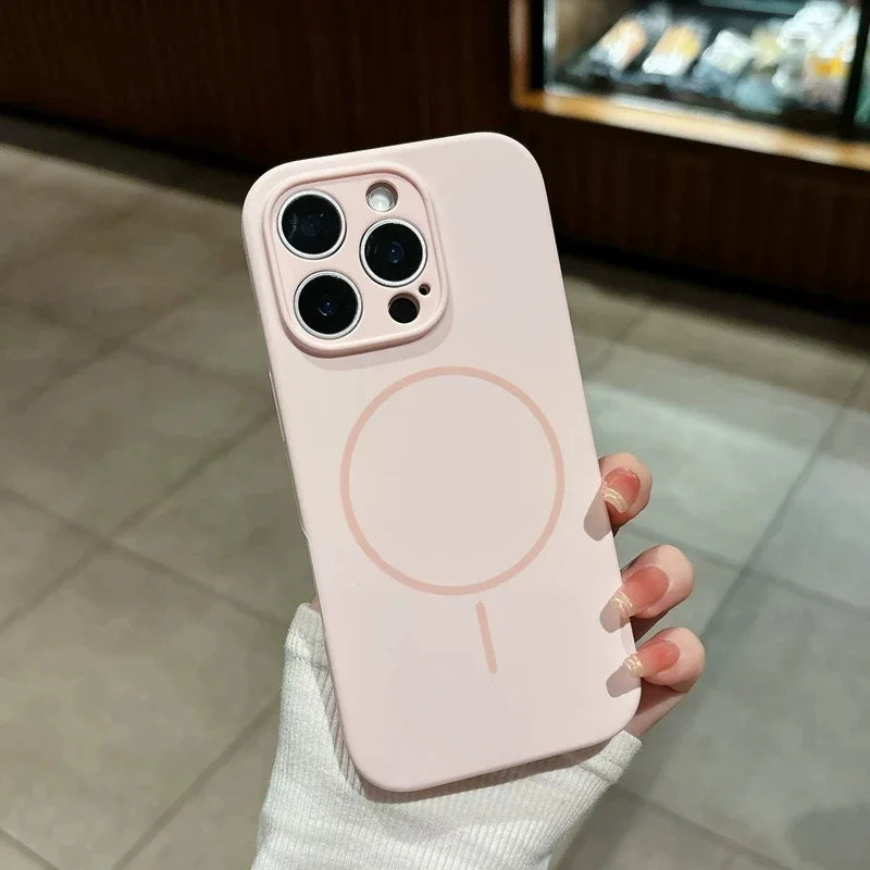 Luxury Magsafe Wireless Charging Liquid Silicone Phone Case For iPhone 11 12 13 14 15 16 17 Pro Max Plus Magnetic Bumper Cover