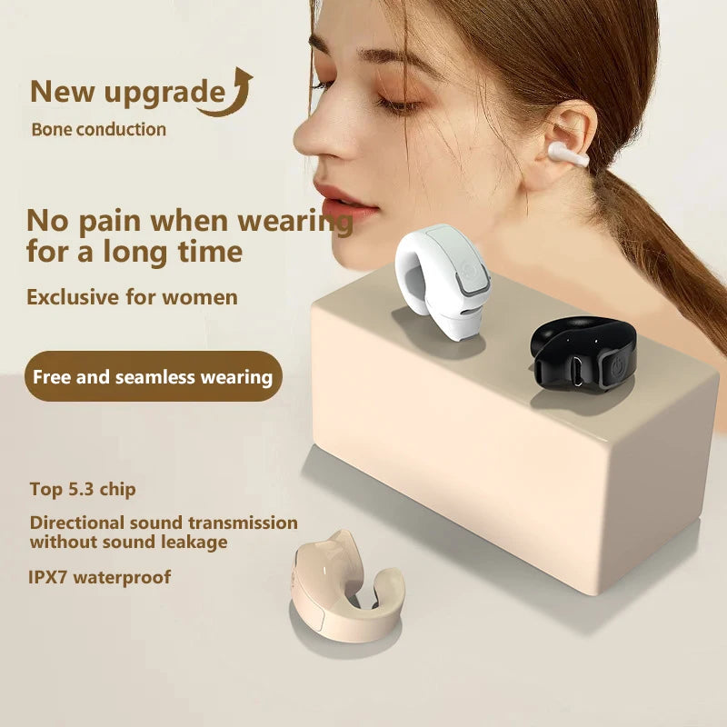 Gd28 Bluetooth Earphones Bluetooth 5.3 Clip On Ear Non In Ear Single Ear Design Business Sports Fitness Running Ear Clip On