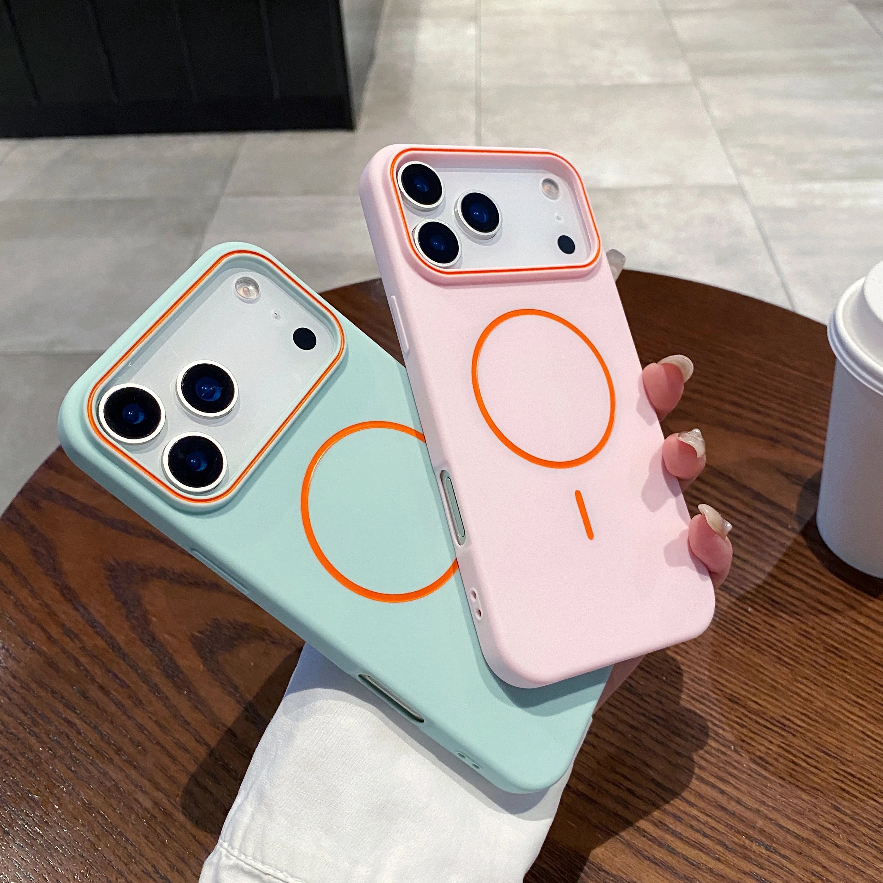 Luxury Magnetic Matte Soft Phone Case For iPhone 17 Pro Max Air 16 E 15 14 13 12 11 shockproof magsafe Wireless Charging Cover