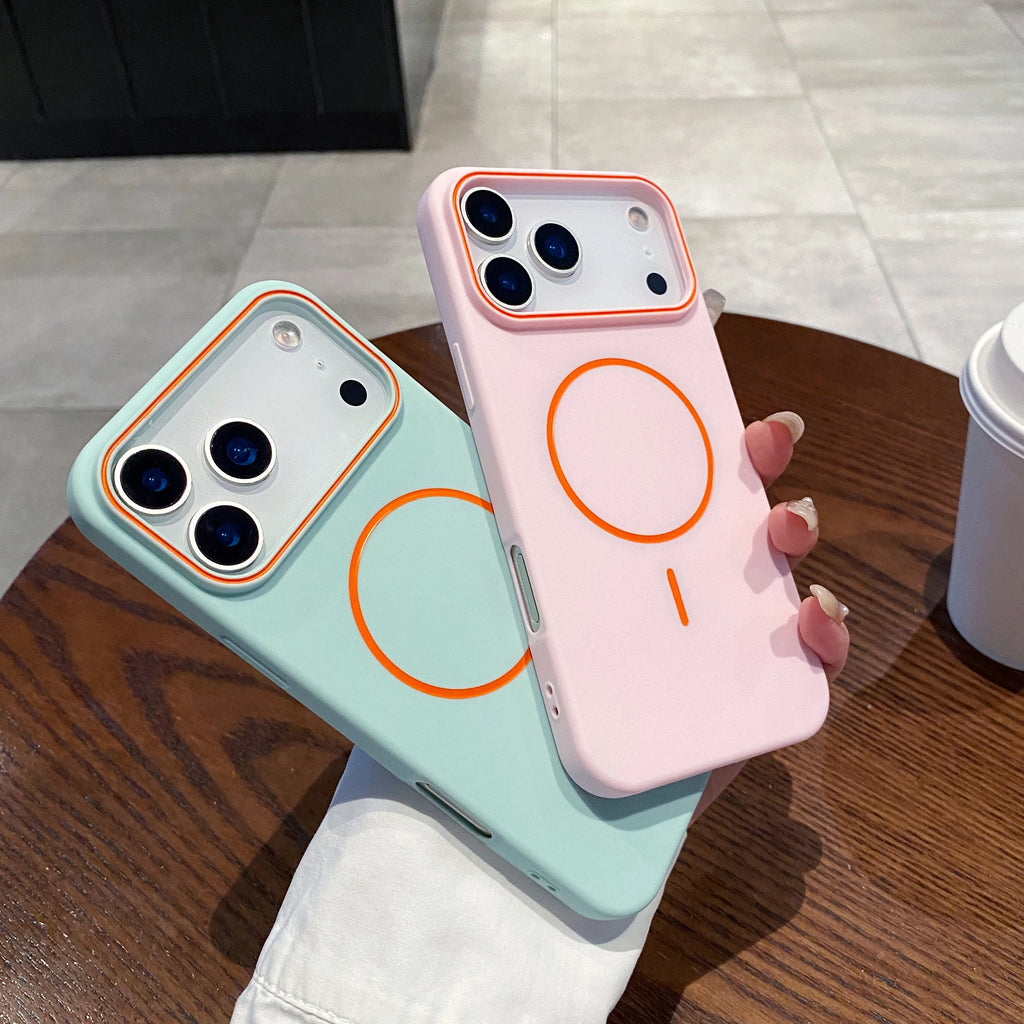 Luxury Magnetic Matte Soft Phone Case For iPhone 17 Pro Max Air 16 E 15 14 13 12 11 shockproof magsafe Wireless Charging Cover