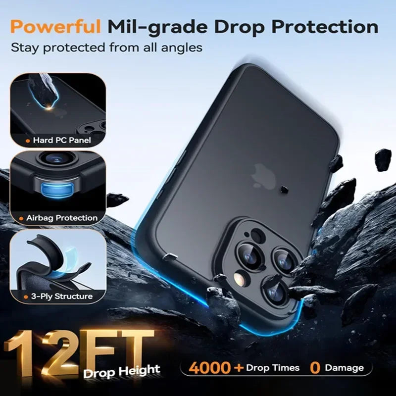 Matte Phone Case For iPhone 15 14 13 12 11 16 Pro Max Mini Luxury Soft Silicone Shockproof Case For iPhone 16 15 Plus XR XS MAX