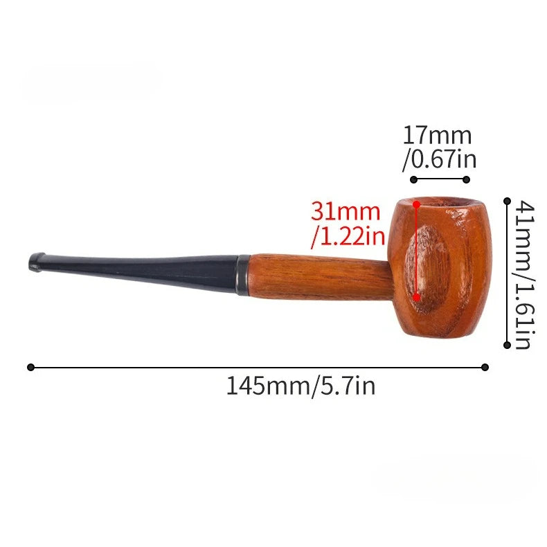Wood Tobacco Somking Pipe Portable Straight Bent Small Somking Tobacco Pipe Men's Wooden Pipe Smoker Gift