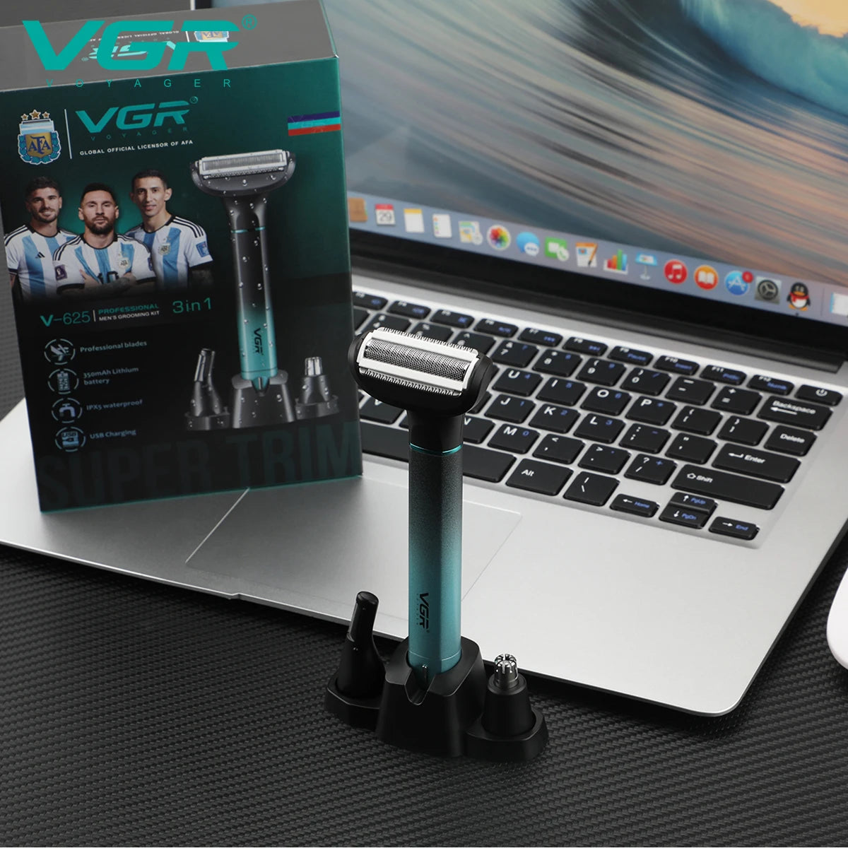 VGR 625 3in-1 Men's Personal Hair Trimming Set Rechargeable Professional Foil Shaver Portable Nose Hair Ear Hair Eyebrow Trimmer