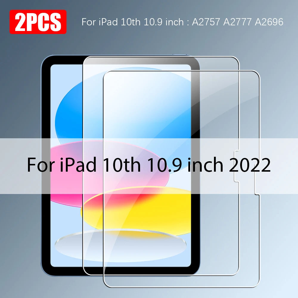Tempered Glass For Ipad Pro 13 12.9 2024 Air 11 5 4 3 2 1 M4 M2 Screen Protector For 10 9 9th 10th Generacion Mini 7 6 10.2 Film